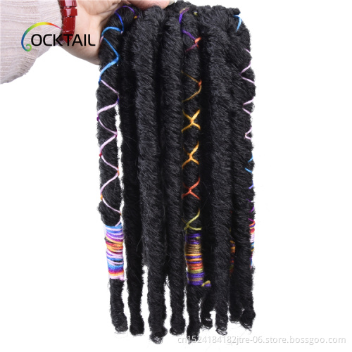 Japanese fiber new design crochet dreadlocks with color line synthetic dread lock hair extensions weave for sale